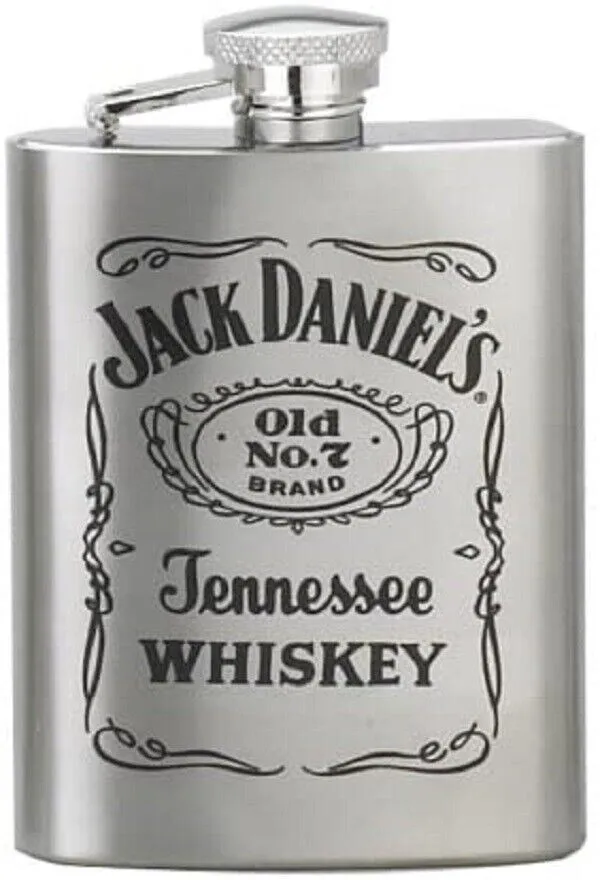 Jack Daniels 8oz z nehrdzavejúcej ocele bedrová banka
