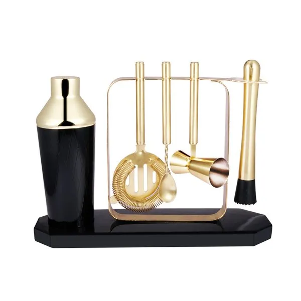 Čierno-zlatá koktailová súprava