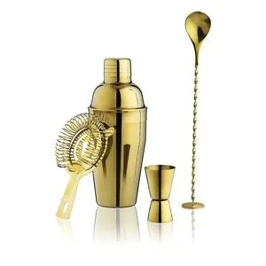 Sada zlatých koktailových šejkrov